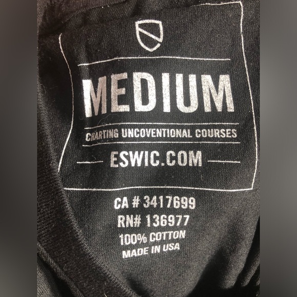 NWOT Eswic “Faded” Graphic Tee in Black - Size M - Picture 3 of 3